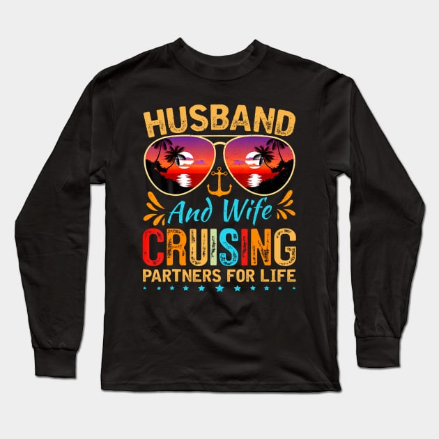 Husband Wife Cruising 2024 Cruise Vacation Couples Trip Long Sleeve T-Shirt by Saboia Alves